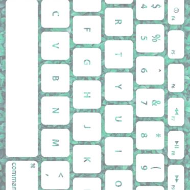 Leaf keyboard Blue-green white iPhone6s / iPhone6 Wallpaper