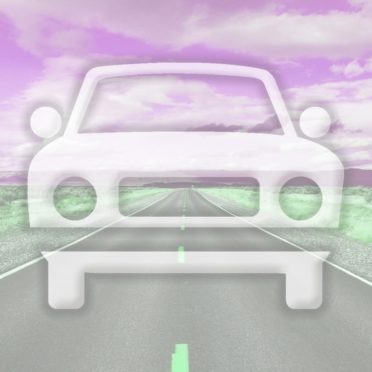 Landscape car road Pink color iPhone6s / iPhone6 Wallpaper
