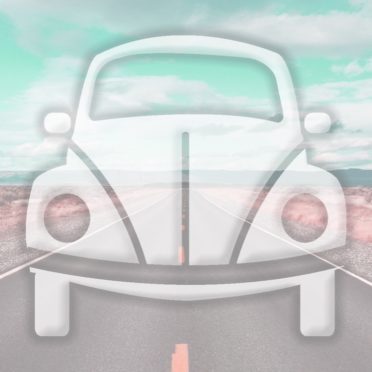 Landscape car road light blue iPhone6s / iPhone6 Wallpaper