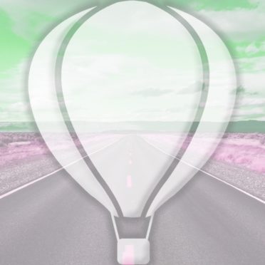 Landscape road balloon Green iPhone6s / iPhone6 Wallpaper
