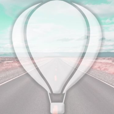 Landscape road balloon light blue iPhone6s / iPhone6 Wallpaper