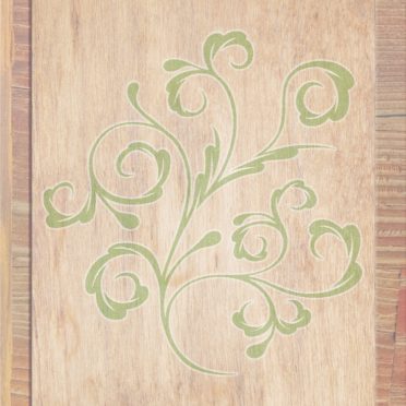 Wood grain leaves Brown green iPhone6s / iPhone6 Wallpaper