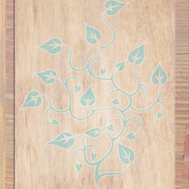 Wood grain leaves Brown blue iPhone6s / iPhone6 Wallpaper