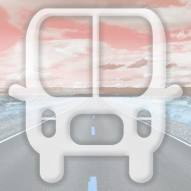 Landscape road bus orange iPhone6s / iPhone6 Wallpaper
