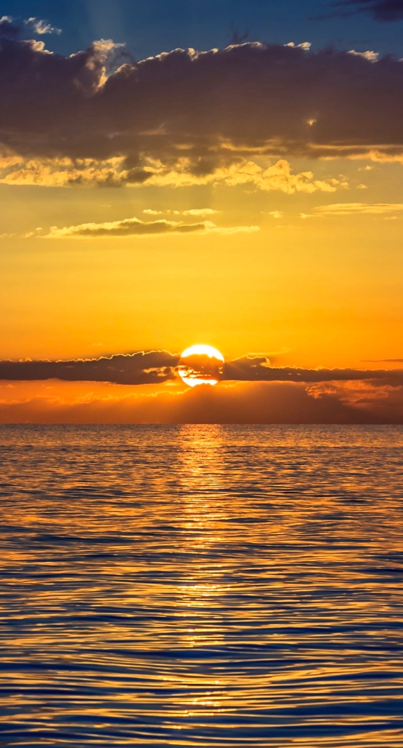 Sunset at dusk, wallpaper.sc iPhone6sPlus