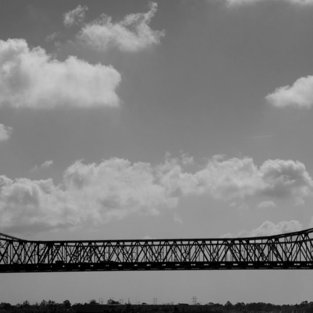 Landscape Kukai Bridge black and white clouds iPhone6s Plus / iPhone6 Plus Wallpaper
