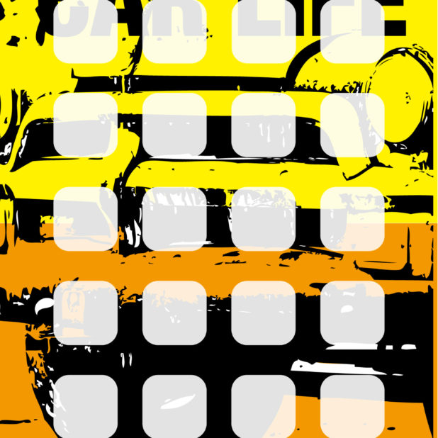 Illustrations car yellow orange car life shelf iPhone6s Plus / iPhone6 Plus Wallpaper