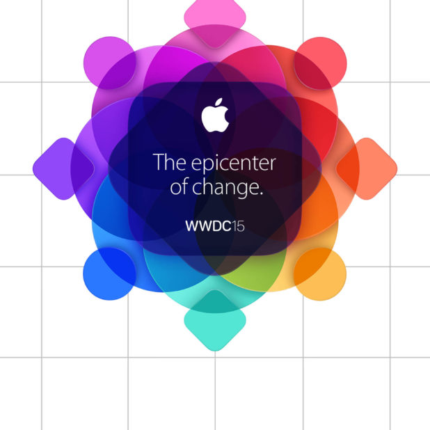 Apple logo colorful WWDC15 shelf borders iPhone6s Plus / iPhone6 Plus Wallpaper