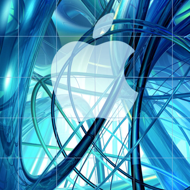 Apple logo shelf cool blue iPhone6s Plus / iPhone6 Plus Wallpaper