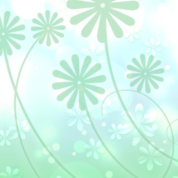 Cute green leaf  flower  white iPhone6s Plus / iPhone6 Plus Wallpaper
