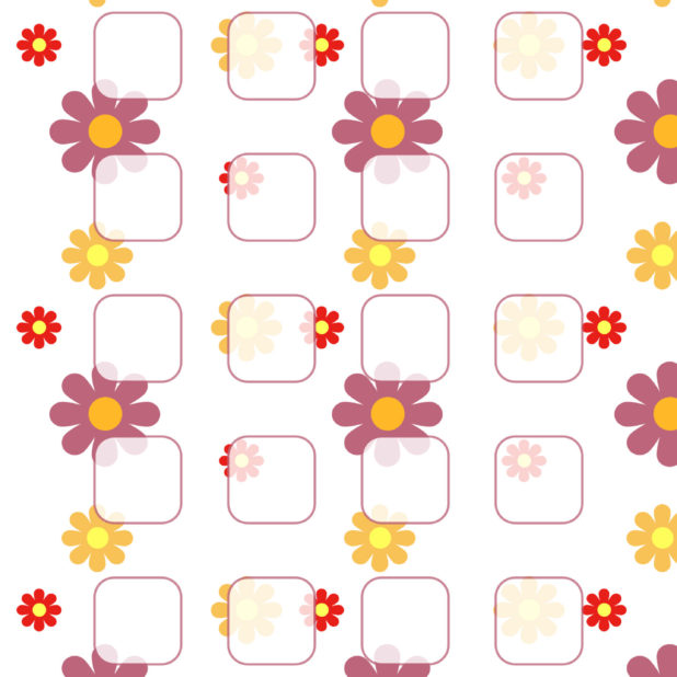 Illustration flower pattern purple yellow red shelf iPhone6s Plus / iPhone6 Plus Wallpaper