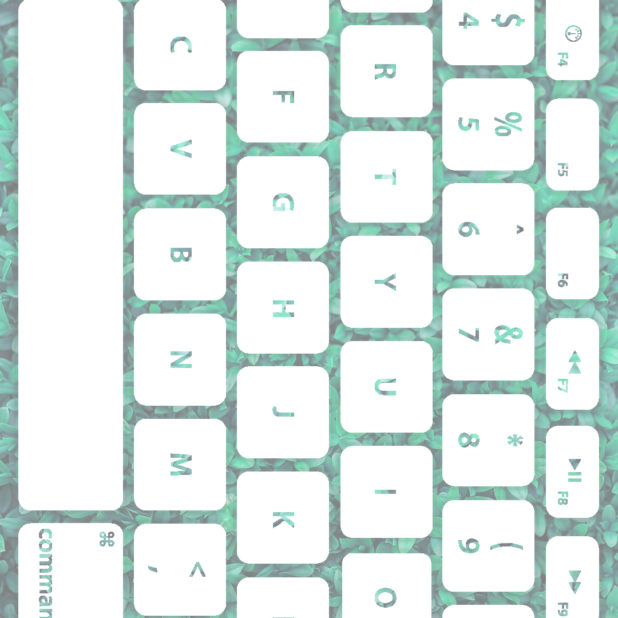 Leaf keyboard Blue-green white iPhone6s Plus / iPhone6 Plus Wallpaper