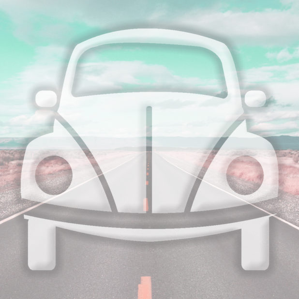 Landscape car road light blue iPhone6s Plus / iPhone6 Plus Wallpaper