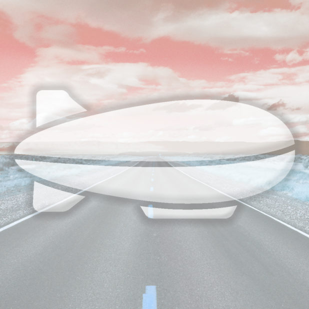 Landscape road airship orange iPhone6s Plus / iPhone6 Plus Wallpaper
