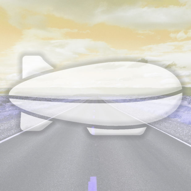 Landscape road airship yellow iPhone6s Plus / iPhone6 Plus Wallpaper