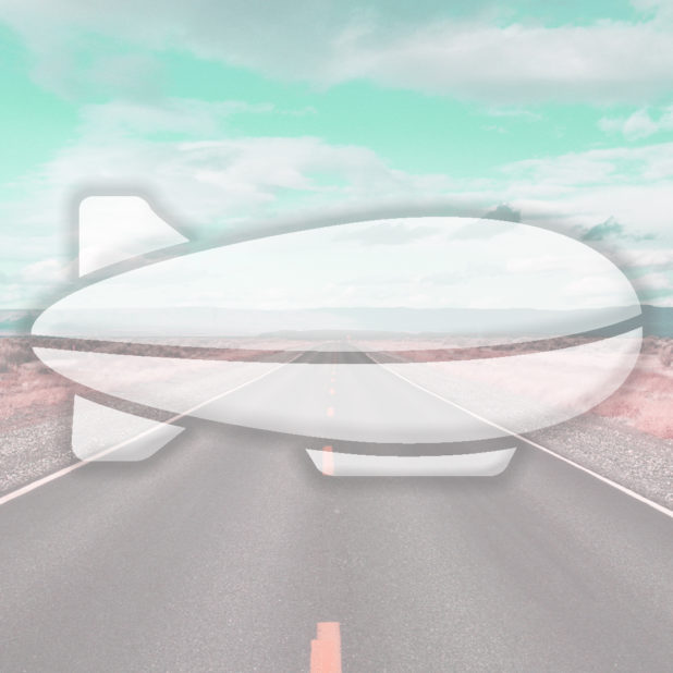 Landscape road airship light blue iPhone6s Plus / iPhone6 Plus Wallpaper
