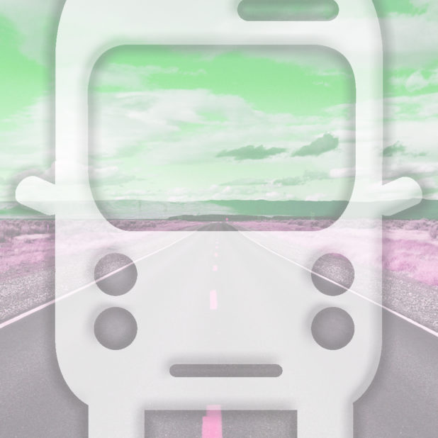 Landscape road bus Green iPhone6s Plus / iPhone6 Plus Wallpaper