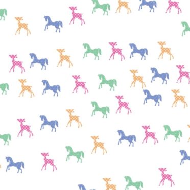 Horses deer colorful iPhone7 Wallpaper