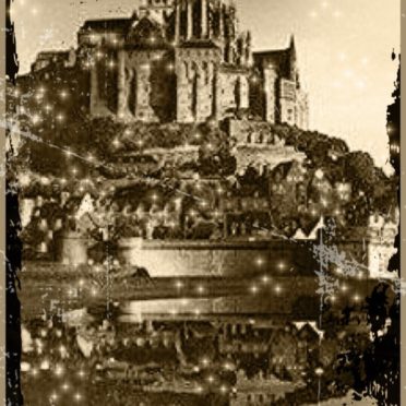 Mont Saint Michel Sepia iPhone7 Wallpaper