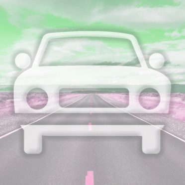 Landscape car road Green iPhone7 Wallpaper