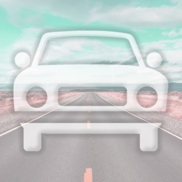 Landscape car road light blue iPhone7 Wallpaper