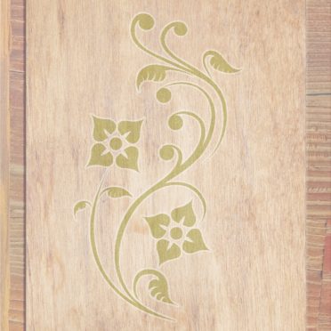 Wood grain leaves Brown yellow green iPhone7 Wallpaper