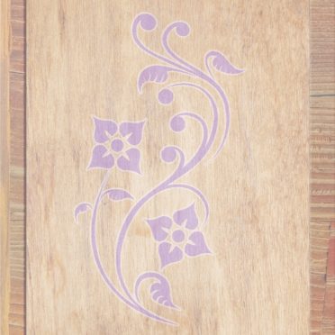 Wood grain leaves Brown purple iPhone7 Wallpaper