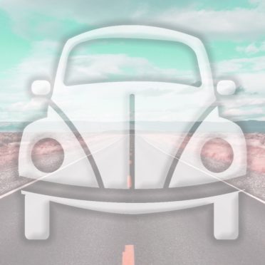 Landscape car road light blue iPhone7 Wallpaper