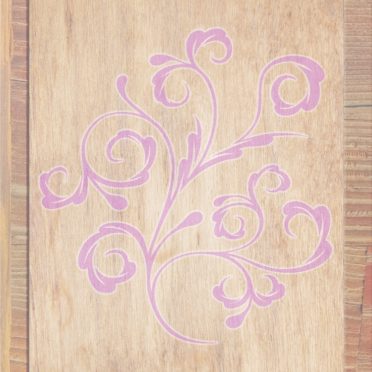 Wood grain leaves Brown peach color iPhone7 Wallpaper