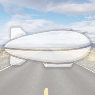 Landscape road airship Blue iPhone7 Wallpaper