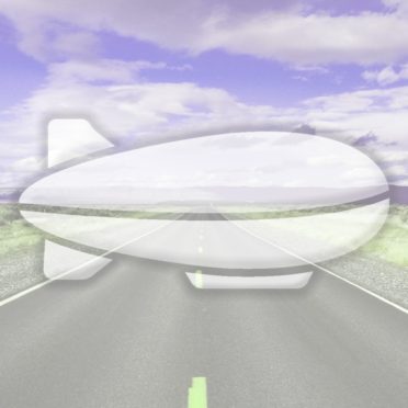 Landscape road airship Purple iPhone7 Wallpaper