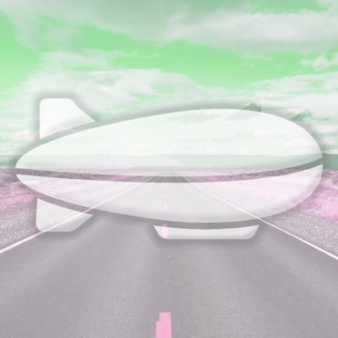 Landscape road airship Green iPhone7 Wallpaper