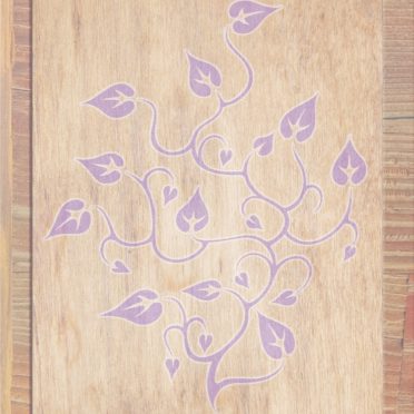 Wood grain leaves Brown purple iPhone7 Wallpaper