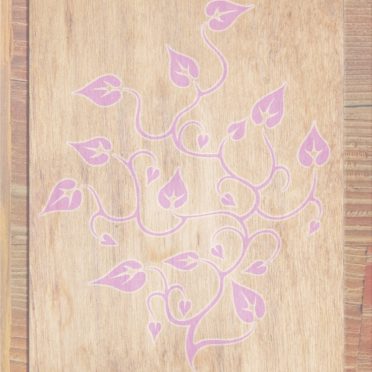 Wood grain leaves Brown peach color iPhone7 Wallpaper