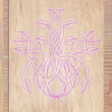 Wood grain leaves Brown peach color iPhone7 Wallpaper