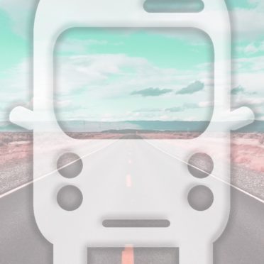 Landscape road bus light blue iPhone7 Wallpaper