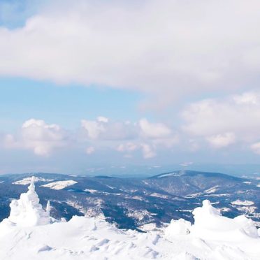 Snowy mountain landscape iPhone7 Wallpaper