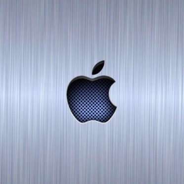 Apple logo cool blue silver iPhone7 Wallpaper