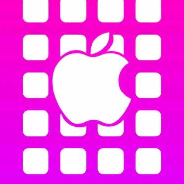 Apple logo purple shelf iPhone7 Wallpaper