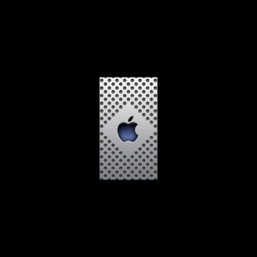 Apple logo cool blue silver iPhone7 Wallpaper