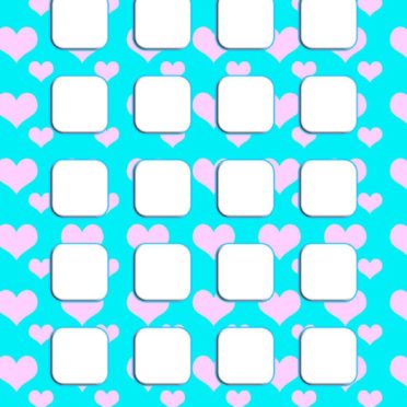Heart pattern Tosui  blue  shelf  for girls iPhone7 Wallpaper
