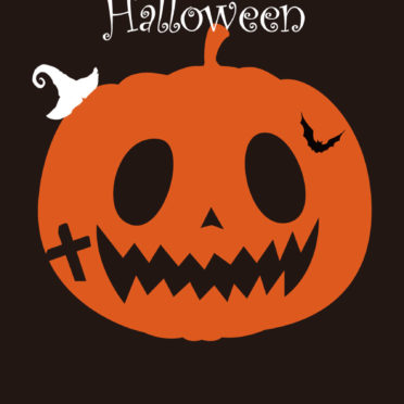 Illustration Halloween pumpkin orange iPhone7 Wallpaper