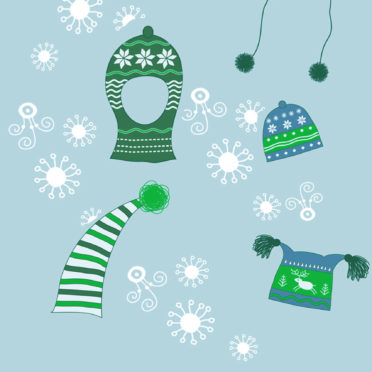 winter snow hat green cute girls and woman for iPhone7 Wallpaper