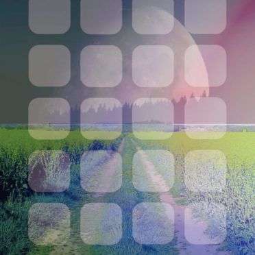 Shelf grassland green sky black iPhone7 Wallpaper