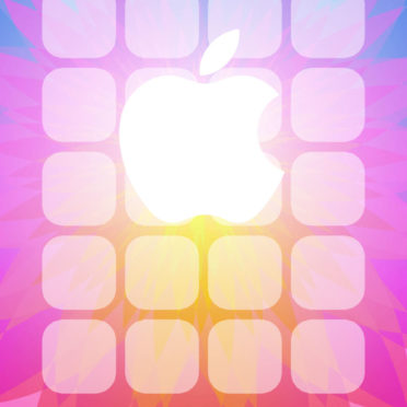 Apple logo pattern colorful shelf iPhone7 Wallpaper