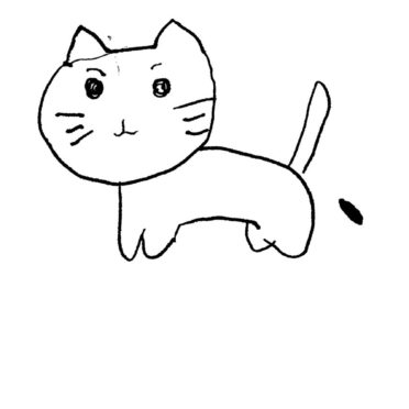 Illustrations cat white iPhone7 Wallpaper