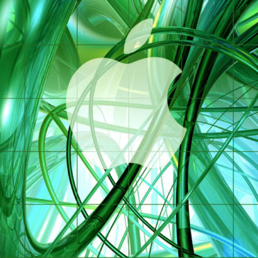 Apple logo shelf cool green iPhone7 Wallpaper