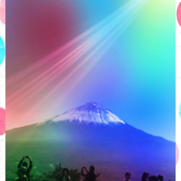 Mt. Fuji cherries iPhone7 Plus Wallpaper