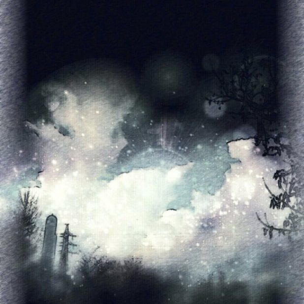Night Sky Clouds iPhone7 Plus Wallpaper