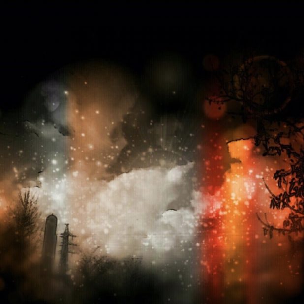 Night scenery smoke iPhone7 Plus Wallpaper